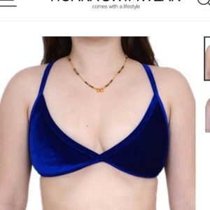 Hoaka Velvet Royal blue bikini set small